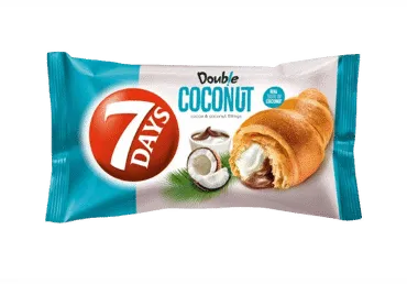 Raguolis 7 DAYS DOUBLE su kakavos ir kokosų skonių įdaru, 60 g