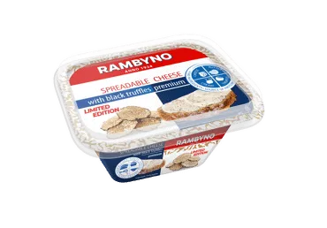 Lydytas tepamas sūrelis RAMBYNO, su juodaisiais trumais,  50% rieb., 160 g