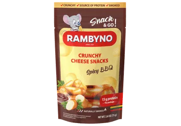 RAMBYNO rūk. sūrio užkandis, BBQ, paprikų sk., 45% rieb.s.m., 75 g
