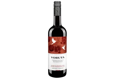 Raudonasis natūralus pusiau saldus granatų vynas VORUTA (12%), 750 ml