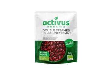 Ekologiškos raudonosios pupelės be skysčio ACTIVUS, plast. maišelyje, 150g  LT-EKO-001