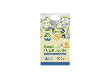 Paniņas WELL DONE melleņu un banānu 0,5% 500g