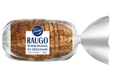 RAUGO šviesi duona su sėklomis FAZER, 500 g