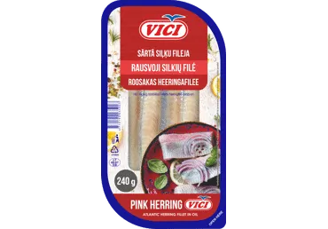 Rausvoji silkių filė aliejuje VIČI, 240 g
