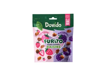 Razinos DOVIDO FURITO, braškių ir gervuogių skonio, 112 g