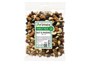 Riešutų ir razinų mišinys ARIMEX Family Pack, 1 kg