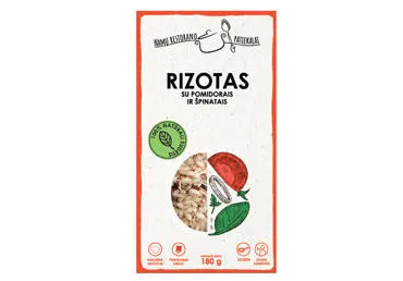 Rizotas NAMŲ RESTORANO PATIEKALAI su pomidorais ir špinatais, 180 g