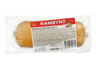 Rūkytas lydytų RAMBYNO sūrių gaminys su kumpiu, 45 % rieb., 250 g