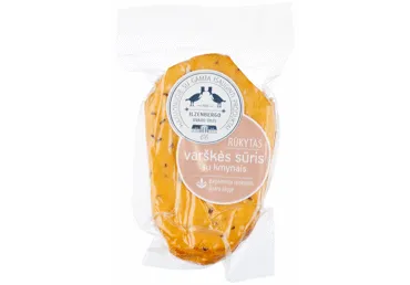 Rūkytas varškės sūris su kmynais, 8,9 % rieb., 400 g