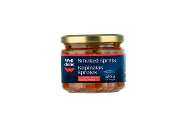 Kūpinātas šprotes tomātu mērcē WELL DONE 250g