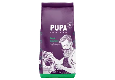Rūšinės kavos pupelės PUPA BRASIL BOURBON 100 % ARABIKA, 1 kg