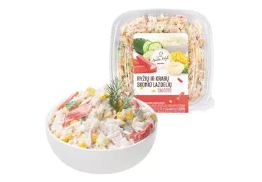 Ryžių ir krabų skonio lazdelių salotos, 300 g