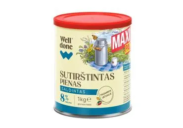 Sald. sutirštintas pienas WELL DONE, 1 kg, 1 kg