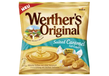 Saldainiai WERTHER'S ORIGINAL su sūrios karamelės įdaru, 125 g