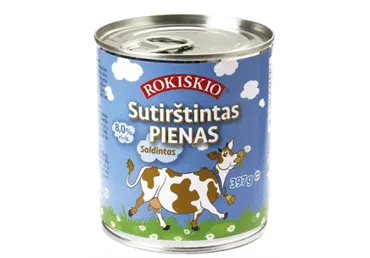 Saldintas sutirštintas pienas ROKIŠKIO, 8 % rieb., 397 g