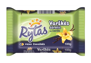 Saldus varškės sūrelis RYTAS su vanile, 7,5 % rieb., 100 g