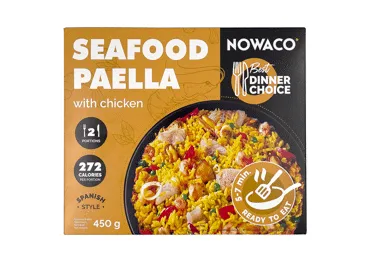 Šaldyta paelija NOWACO BEST DINNER CHOICE su jūrų gėrybėmis, 450 g