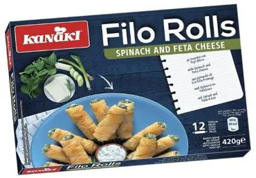 Saldēti mīklas rullīši Filo Rolls ar fetas sieru un spinātiem KANAKI 420g