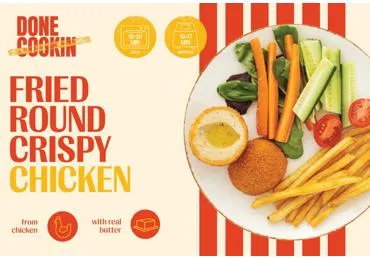 Šaldyti apvalūs vištienos kotletai DONE COOKIN, 180 g