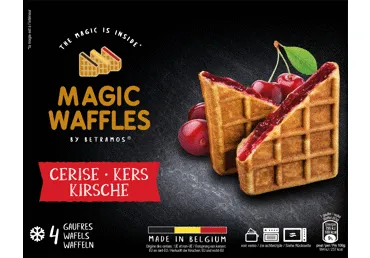 Šaldyti belgiški vafliai "Magic Waffles" su vyšnių įdaru, 4 x 80 g