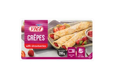 Šaldyti blyneliai VIČI, su braškių įdaru, 280g