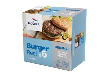 Šaldyti jautienos maltiniai mėsainiams ORIGINAL BIOVELA, 420 g