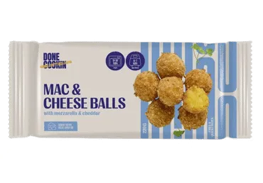 Šaldyti makaronų rutuliukai DONE COOKIN su mocarela, čederiu, 220 g