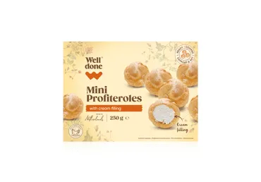 Saldēti Profiteroļi ar krēma pildījumu WELL DONE 250g