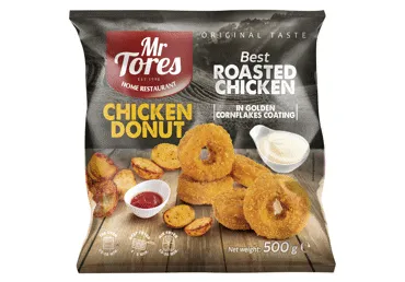 Šaldyti vištienos krūt. kepsneliai DONUTS MR TORES su sūriu, 500 g
