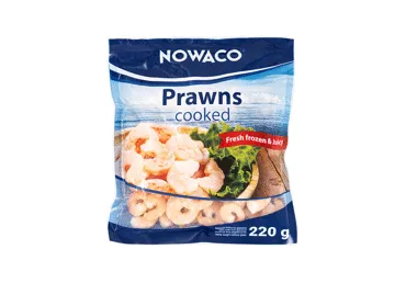 Šaldytos baltakojės virtos krevetės NOWACO, 220 g