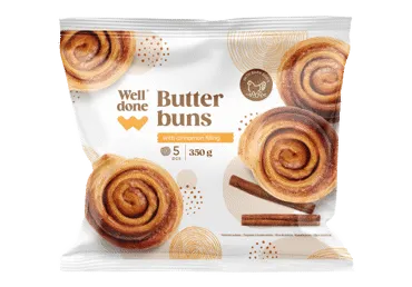 Saldētas sviesta maizītes ar kanēļa pildījumu WELL DONE 350g