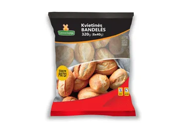 Šaldytos kvietinės bandelės LIETUVOS KEPĖJAS, 8 vnt., 320 g