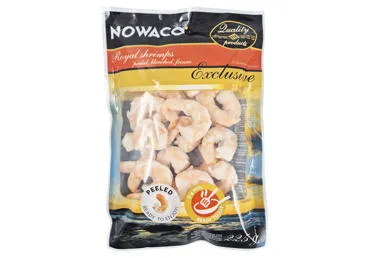 Šaldytos, nuplikytos karališkosios krevetės NOWACO, 225 g