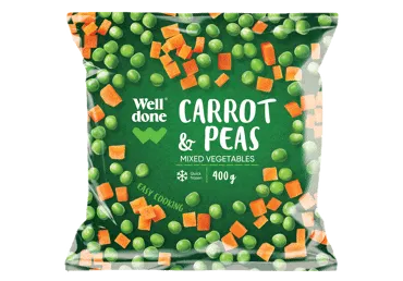 Saldēts burkānu un zirņu maisījums WELL DONE 400g