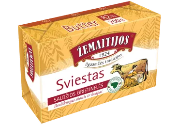Saldžios grietinėlės  ŽEMAITIJOS sviestas 82% rieb., 200 g