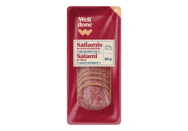 Saliamio griežinėliai su sūriu WELL DONE, 50 g