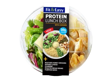 Salotos su vištiena, perliniu kus.,sūriu bei pup. FIT & EASY, 270 g