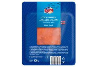 Šaltai rūkyta pjaustyta lašiša WIDE OCEAN, 100 g