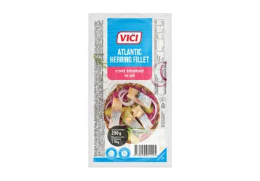 Šaltai rūkyta silkių filė VIČI aliejuje, 200 g