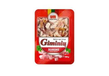 Šaltai rūkytos GIMINIŲ šoninės kubeliai, a. r., 150 g