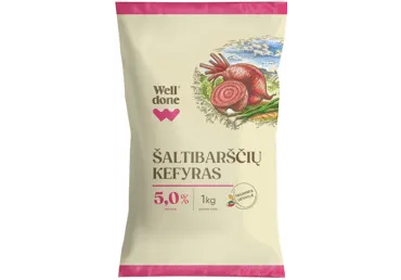 Šaltibarščių kefyras WELL DONE, 5 % rieb., 1 kg