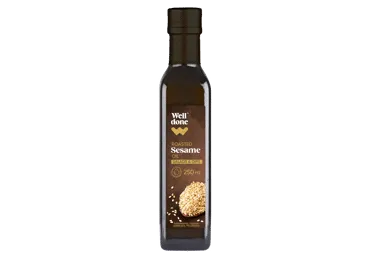 Šalto spaudimo skrudintų sezamų aliejus WELL DONE, 250 ml