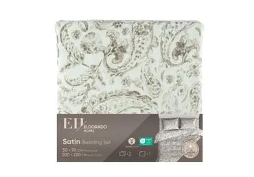 Satininės patalynės komplektas 200x220/2x50x70cm,lašo ornamentai