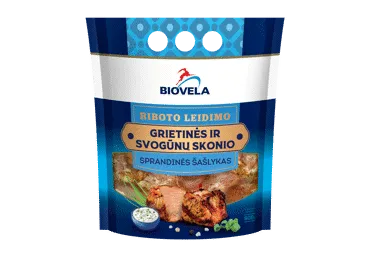 Sausai marinuotas kiaulienos sprandinės šašlykas, grietinės ir svogūnų skonio, 800 g
