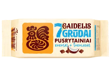 Sausainiai GAIDELIS 7 GRŪDAI su kokosais ir šokoladu, 160 g