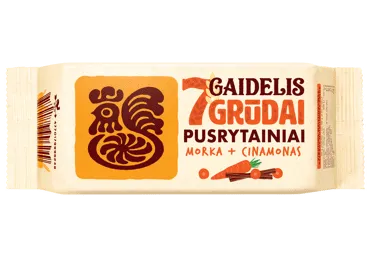 Sausainiai GAIDELIS 7 GRŪDAI su morkomis ir cinamonu, 160 g