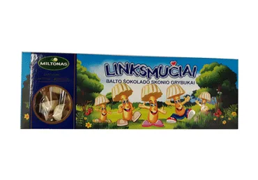 Sausainiai GRYBUKAI LINKSMUČIAI, baltojo šokolado skonio, 170 g