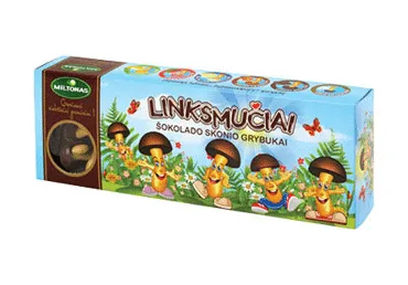 Sausainiai GRYBUKAI LINKSMUČIAI, juodojo šokolado skonio, 170 g