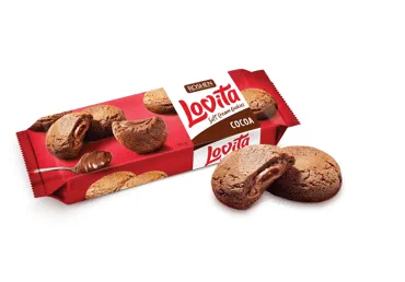 Cepumi LOVITA ar šokolādes pildījumu 127g