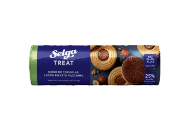 Sausainiai SELGA TREAT su lazdynų riešutų įdaru, 205 g